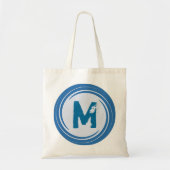 Weg gewaschen! Blaue Monogramm-Tasche Tragetasche (Vorne)