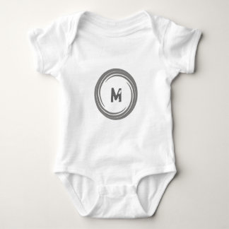 Weg gewaschen! Graues Monogramm Baby Strampler