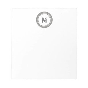 Weg gewaschen! Graues Monogramm Notizblock