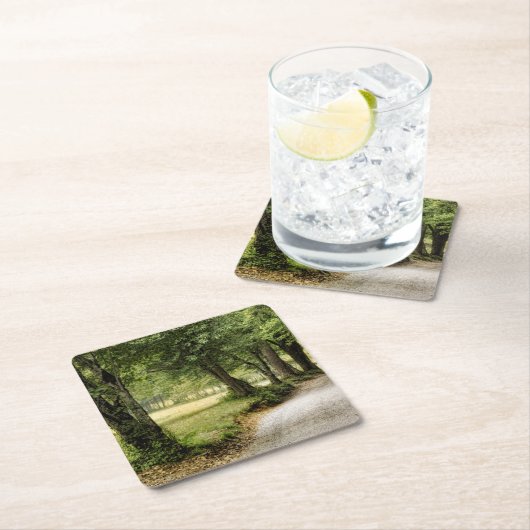 Weg im Land Rechteckiger Pappuntersetzer (Vor Ort)