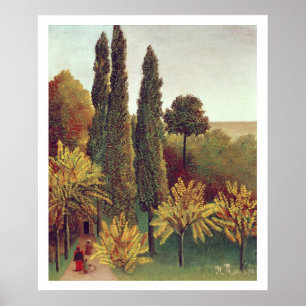 Weg in den Buttes Chaumont Park, Paris, 1908 (Öl Poster