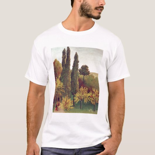Weg in den Buttes Chaumont Park, Paris, 1908 (Öl T-Shirt (Vorderseite)