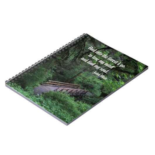 Weg in den Wald John Muir Zitat Notizblock (Linke Seite)