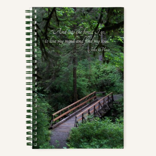 Weg in den Wald John Muir Zitat Notizblock (Vorderseite)