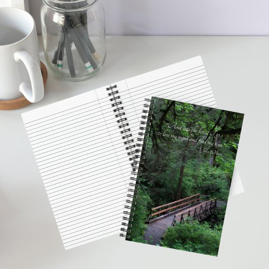 Weg in den Wald John Muir Zitat Notizblock
