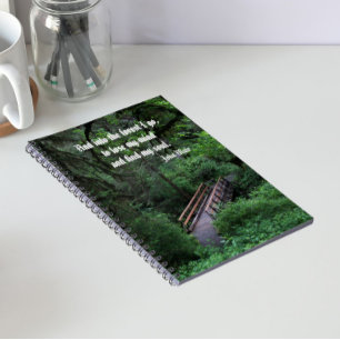 Weg in den Wald John Muir Zitat Notizblock
