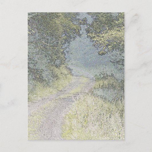 Weg in den Wald Postkarte (Vorderseite)