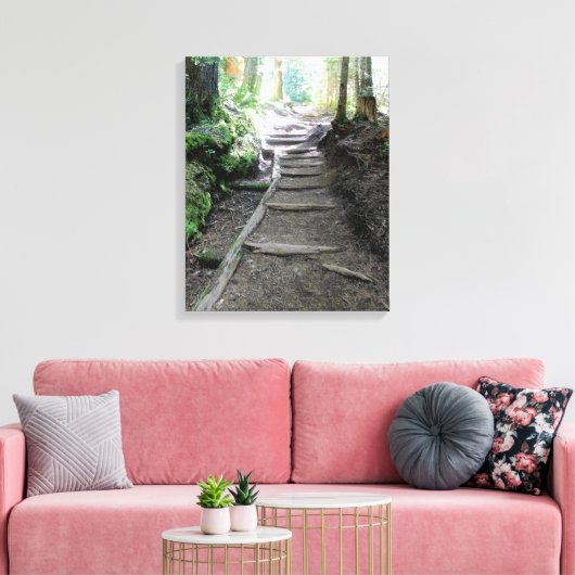 Weg in den Wäldern des Berges Canvas Print Leinwanddruck (Insitu (Wohnzimmer))