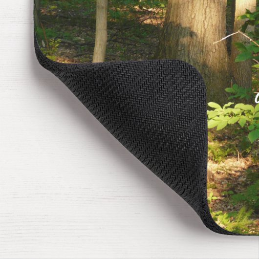 Weg mit Natur/Wald-Zitat Mousepad (Ecke)