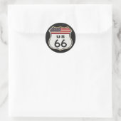 Weg US 66 Runder Aufkleber (Tasche)