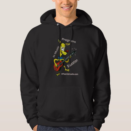 Weg vom Weltstudio-Gitarren-Hund für dunkles Kleid Hoodie (Vorderseite)