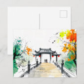 Weg zu einem Bergtempel Postkarte (Vorne/Hinten)