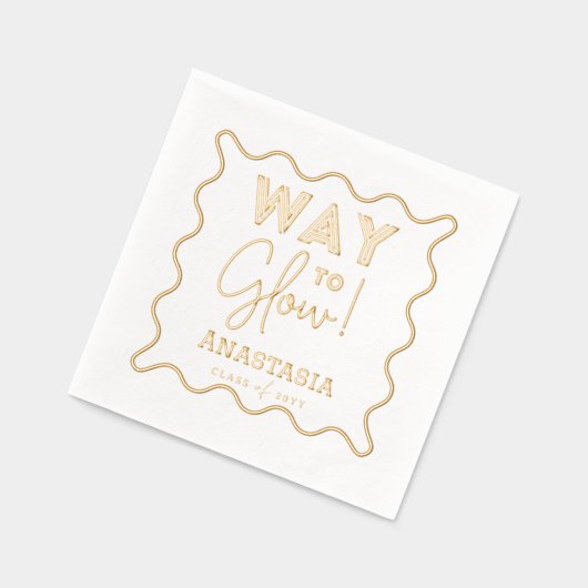 Weg zu Glow Script Retro Wavy Graduation Party Servietten Mit Folie (Links)