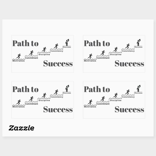 Weg zum Erfolg Rechteckiger Aufkleber (Blatt)