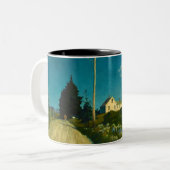 Weg zum Jones House von Newell Convers Wyeth Zweifarbige Tasse (Vorderseite Links)