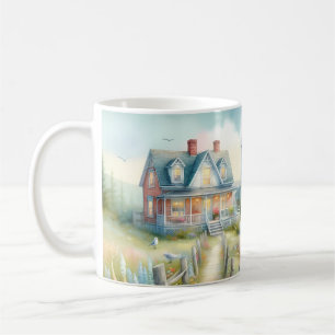 Weg zum Leuchtturm-Küstenhaus Kaffeetasse