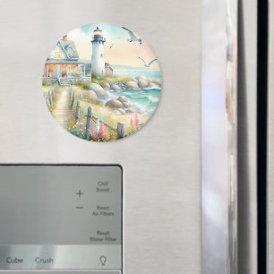 Weg zum Leuchtturm-Küstenhaus Magnet