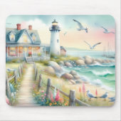 Weg zum Leuchtturm-Küstenhaus Mousepad (Vorne)