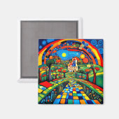 Weg zum Märchenschloss Magnet (Vorderseite/Rückseite)