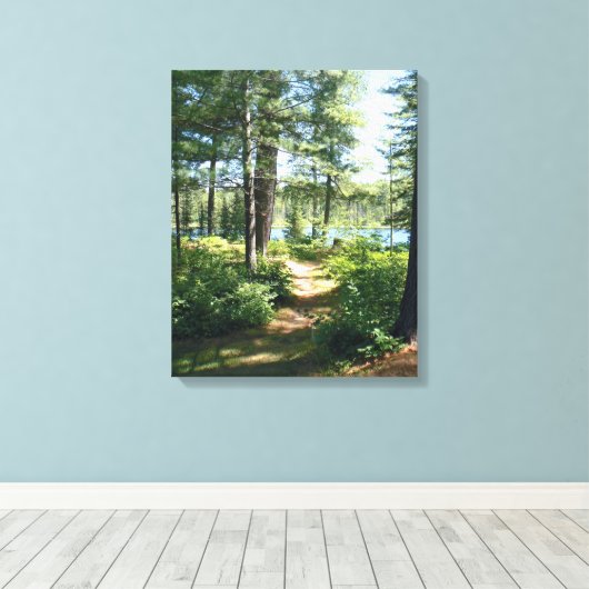 "Weg zum See" Gestrichen Leinwanddruck (Insitu (Holzboden))