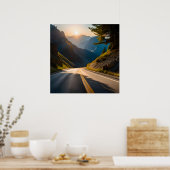 Weg zum Sonnenuntergang Poster (Küche)