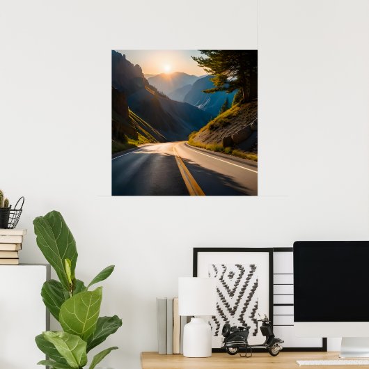 Weg zum Sonnenuntergang Poster (Heimbüro)