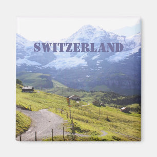 Weg, zum zu schneien Berg Magnet