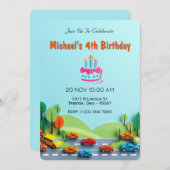 Weg zur Geburtstagspartei Einladung (Vorne/Hinten)