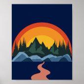 Weg zur Horizont-Bildkante Poster (Vorne)