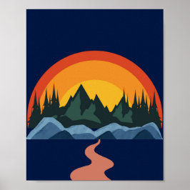 Weg zur Horizont-Bildkante Poster