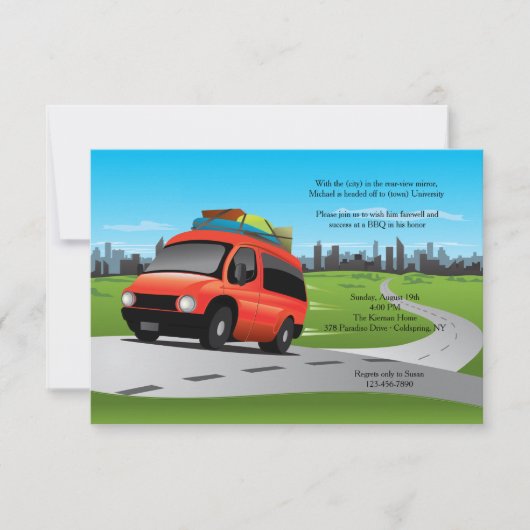 Weg zur Party Einladung der Uni (Vorderseite)