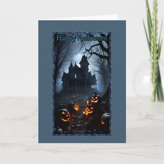 Weg zur Spuk HausHalloween-Karte Karte (Vorderseite)