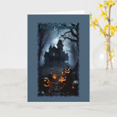 Weg zur Spuk HausHalloween-Karte Karte (Gelbe Blume)