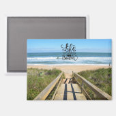 Weg zur Strandpostkarte Magnet (Vorderseite/Rückseite)