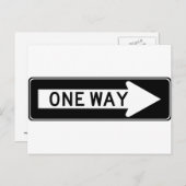 Wegbeschreibung nach rechts postkarte (Vorne/Hinten)