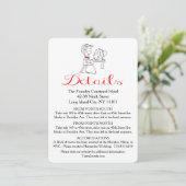 Wege Braut & Groom Schwarz und Weiß Hochzeit Begleitkarte (Stehend Vorderseite)