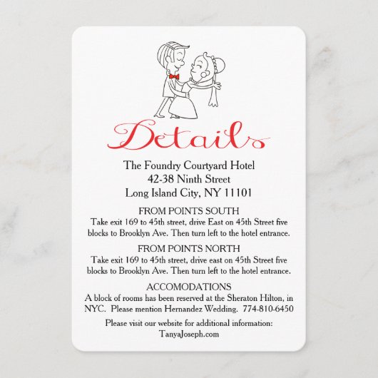 Wege Braut & Groom Schwarz und Weiß Hochzeit Begleitkarte (Vorderseite)