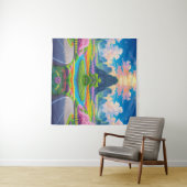 "Wege durch den Frühling - Fantasiewelt Wandteppich (Beispiel (Horizontal))