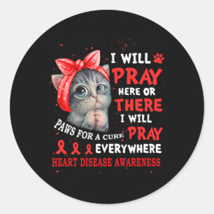 Wege für die Heilung von Pray Cat Herzerkrankungen Runder Aufkleber