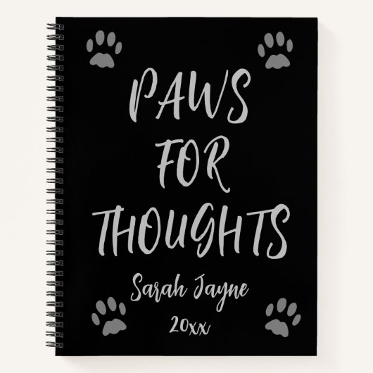 Wege für Gedanken Paw Print Journal-Notebook Notizblock (Vorderseite)