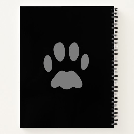 Wege für Gedanken Paw Print Journal-Notebook Notizblock (Rückseite)