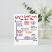 Wege, Leute auf Postkarte zu ignorieren (Stehend Vorderseite)