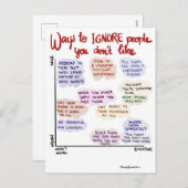 Wege, Leute auf Postkarte zu ignorieren (Vorne/Hinten)