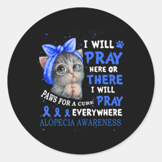 Wege zur Heilung Pray Cat Alopecia Bewusstsein Runder Aufkleber