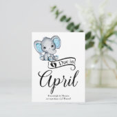 Wegen April Little Peanut Baby Boy Elephant Postkarte (Stehend Vorderseite)