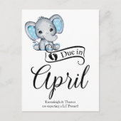 Wegen April Little Peanut Baby Boy Elephant Postkarte (Vorderseite)