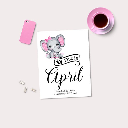 Wegen April Little Peanut Baby Girl Elephant Postkarte