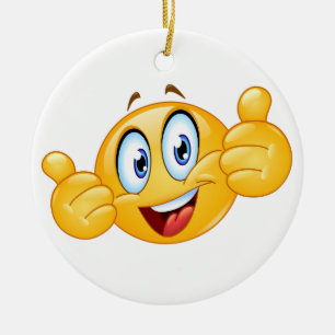 WEGEN DES SIEGERS Lächeln Glückliches Gesicht Keramik Ornament