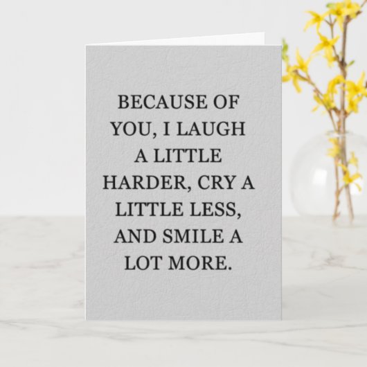 WEGEN "DIR" LÄCHTE ICH VIEL MEHR KARTE (Gelbe Blume)