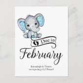 Wegen Februar Little Peanut Baby Boy Elephant Postkarte (Vorderseite)